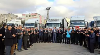 Müftülük yardımları dualar eşliğinde Elazığ ve İdlib'e uğurlandı