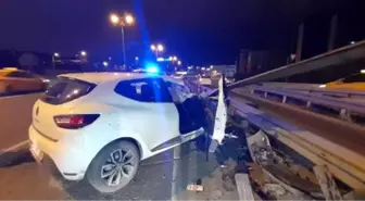 Otomobil bariyerlere çarptı: 1 yaralı