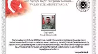 Hakkari'de şehit asker için tören yapıldı