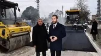 Soğuk havada sıcak asfalt çalışması