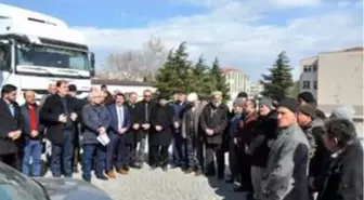 Akşehir'den İdlib'e gönderilen yardım tırı yola çıktı