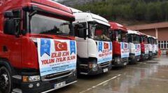 Amasya'dan İdlib'e 9 tır dolusu yardım