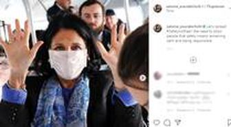 Gürcistan Devlet Başkanından, Korona virüse karşı maskeli önlem