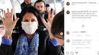 Gürcistan Devlet Başkanından, Korona virüse karşı maskeli önlem