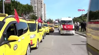 Antalya şehitler için binlerce araçlık konvoy