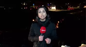 Edirne göçmenlerin ipsala'daki bekleyişi gece de devam etti