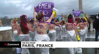 Femen grubundan Paris'te eylem: Ataerkil salgını sonlandırın