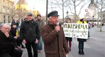 Fukuşima nükleer felaketinde hayatını kaybedenler Paris'te anıldıNükleer karşıtı gruptan gösteri