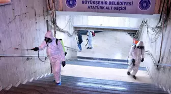 Bursa'da çarşılar,alt geçitler ve müzeler dezenfekte ediliyor