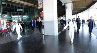 İzmir'de otobüs terminali, dezenfekte edildi