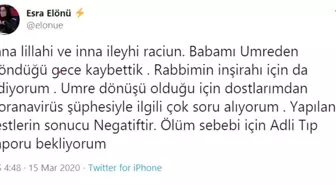 Yazar Esra Elönü'nün babası umre dönüşü hayatını kaybetti