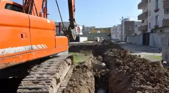 Cizre'de yağmurlama hattı boruları döşendi