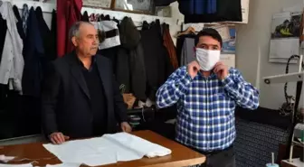 Terzi, komşuları için maske dikiyor