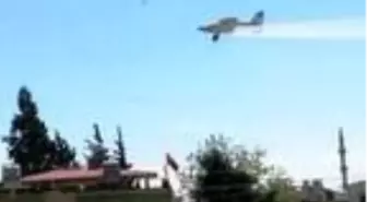 Kumlu'da helikopterli dezenfeksiyon çalışması