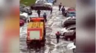 Rusya'da sokaklar böyle dezenfekte edildi