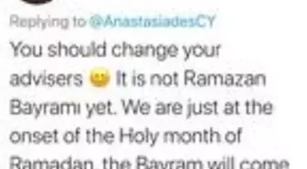 Rum lider, 'Ramazan Ayı' yerine 'Ramazan Bayramı' mesajı tepki gördü