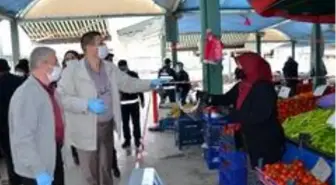 Demircili esnafa maske ve siperlik dağıtıldı