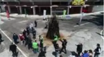 Edirne'de, 1400 yıllık Kakava ateşi, sembolik yakıldı