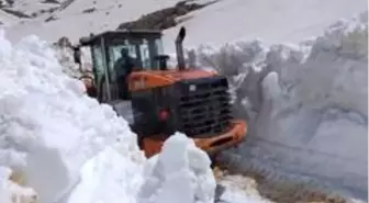 Karla kaplı Göktepe Yayla Yolu açılıyor