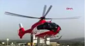 MANİSA Ambulans helikopter üzerine sıcak su dökülen minik Alparslan için havalandı