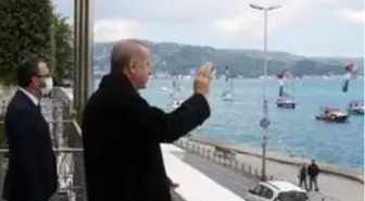 Türk bayraklı tekneler Cumhurbaşkanı Erdoğan'ı selamladı