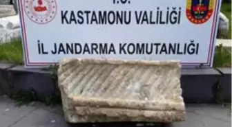 Jandarma ekipleri, tarihi eser özelliği taşıyan taş blok ele geçirildi