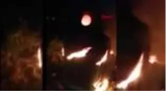 Sahildeki geri dönüşüm konteynerinin yakılmasına muhtardan tepki