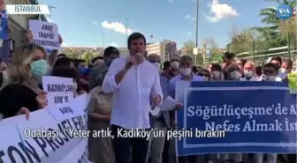 Kadıköylülerden Söğütlüçeşme İstasyonunda AVM Planına Protesto