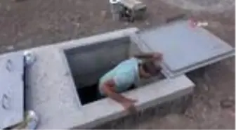 Elazığ'da güvercin yerin 6 metre altına demirden yuva yaptı