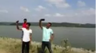 Yangın helikopteriyle özçekim yaptılar