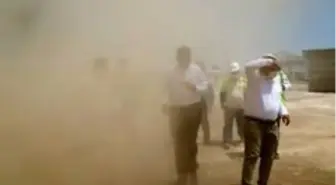 Valinin hortum karşısında zor anları