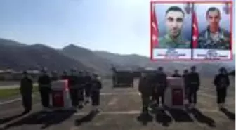 Hakkari şehidi 2 asker, törenle memleketlerine uğurlandı