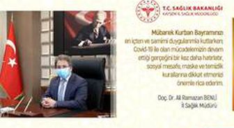 İl Sağlık Müdürü'nden maskeli, Covid-19 uyarılı bayram kutlaması