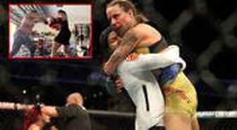 Tarihin ilk eşcinsel şampiyonu olan Amanda Nunes, 8 aylık hamile eşiyle boks antrenmanı yaptı