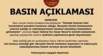 Nevşehir Valiliği sosyal medyada yayılan paylaşımları yalanladı