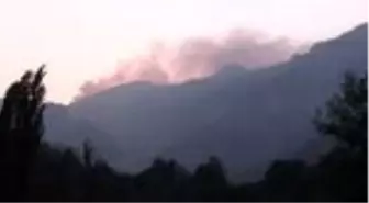 Pozantı'daki orman yangınına havadan müdahaleye ara verildi