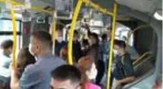 Metrobüste sosyal mesafesiz yolculuk