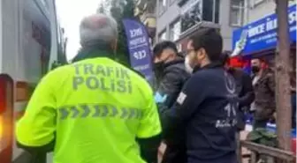 Kayganlaşan yolda devrilen motosiklet sürücüsü yaralandı