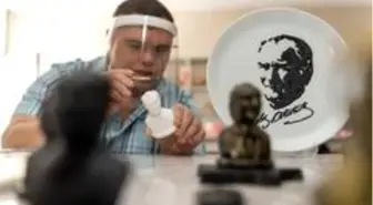 Son dakika haber... Özel çocuklar Atatürk'e olan sevgilerini çalışmalara yansıttılar