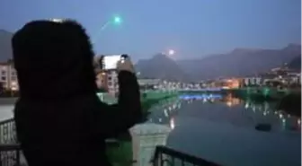 Amasya'da dolunay güzelliği