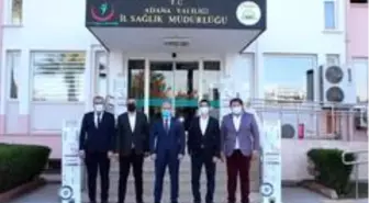 Hayırsever iş adamı dezenfektan standı bağışladı