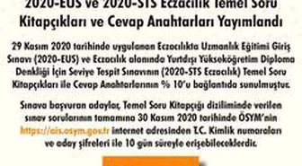 2020 EUS ve 2020 STS soru kitapçığı ve cevap anahtarı yayımlandı