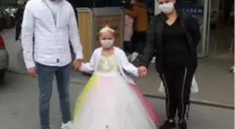 Lösemili Elif Ayça hastaneden 'prenses' olarak çıktı