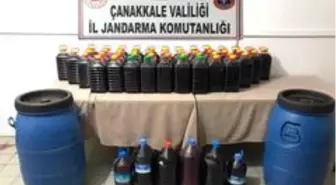 Bayramiç'te 305 litre bandrolsüz içki ele geçirildi