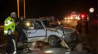 Otomobil yoldan geçen koyun sürüsüne çarptı: 30 koyun telef oldu