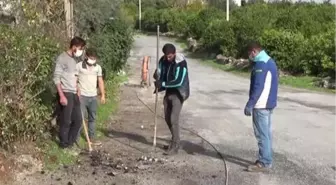Kablo hırsızlığı yüzünden internet hizmeti alamayan mahalleye yeni hat çekilmeye başlandı