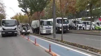 Sokağa çıkma kısıtlamasında temizlik çalışması