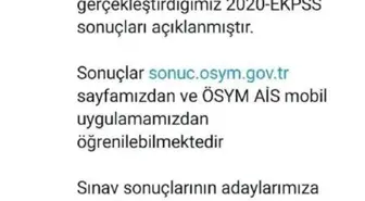 2020 EKPSS sonuçları açıklandı