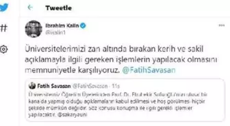 ?İbrahim Kalın: Gereken işlemlerin yapılacak olmasını memnuniyetle karşılıyoruz