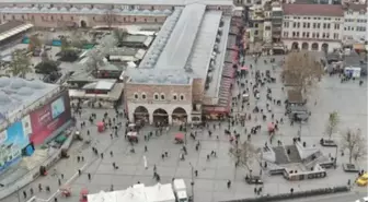 Eminönü ve çevresindeki yoğunluk havadan görüntülendi